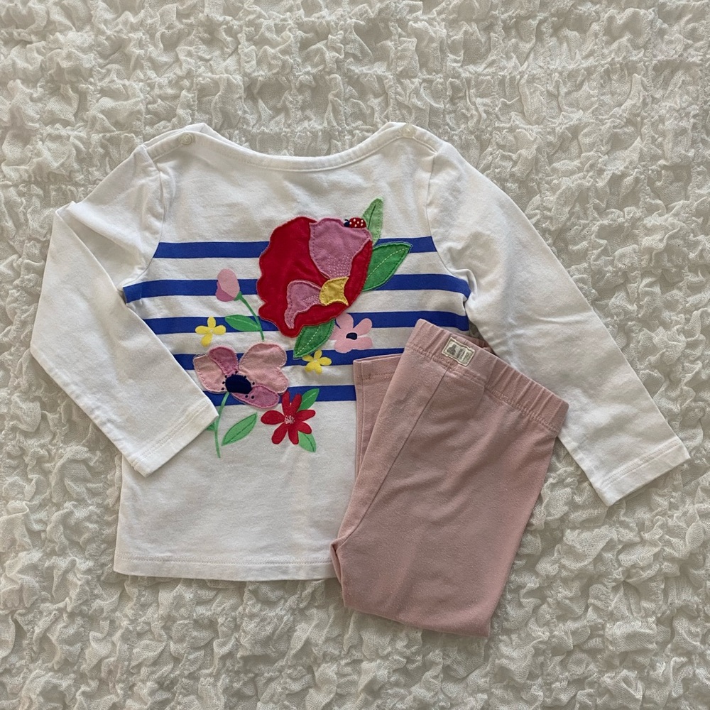 Gap floral appliqué set - size 12-18 months
